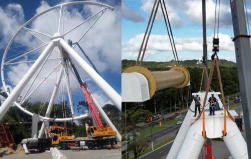 Innowacyjny Dźwig SANY Pomaga Wznosić Diabelski Młyn w Brazylii